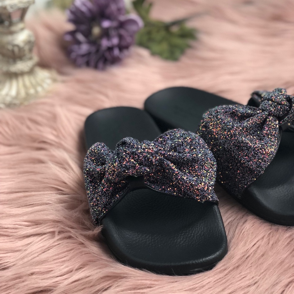 Kate Spade Glitter Bow slide